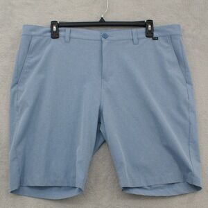 TravisMathew Beck Mens Blue Micro Check Stretch Golf Shorts Size 42 1MM208